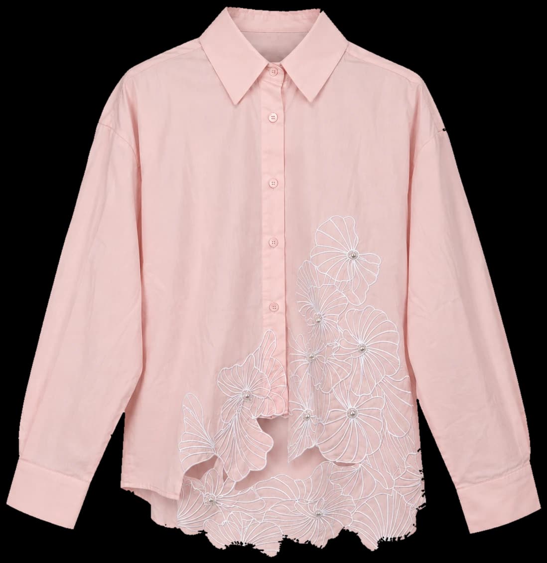 Floral Hem Shirt in Blush