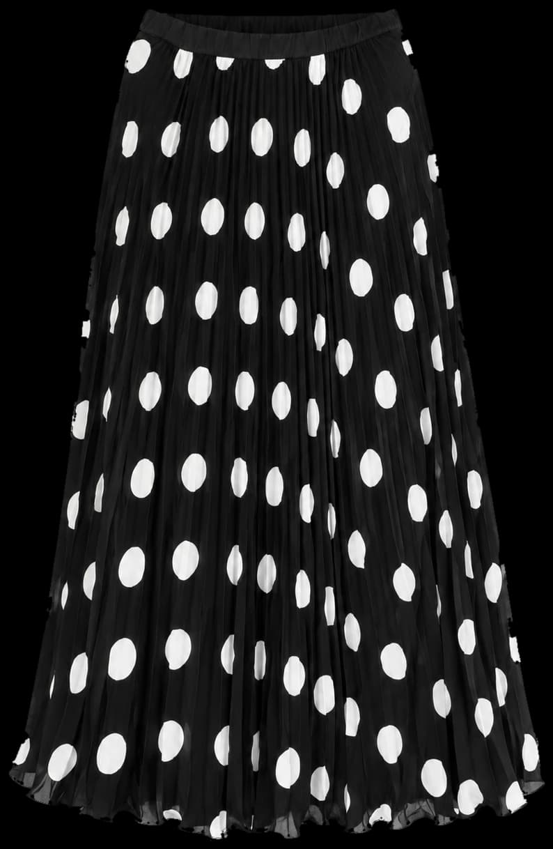 Pleated Polka Skirt