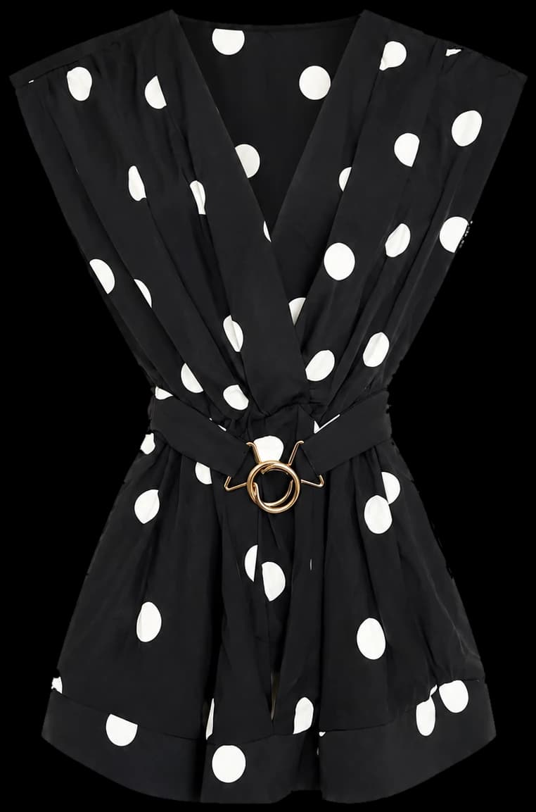 Belted Polka Top