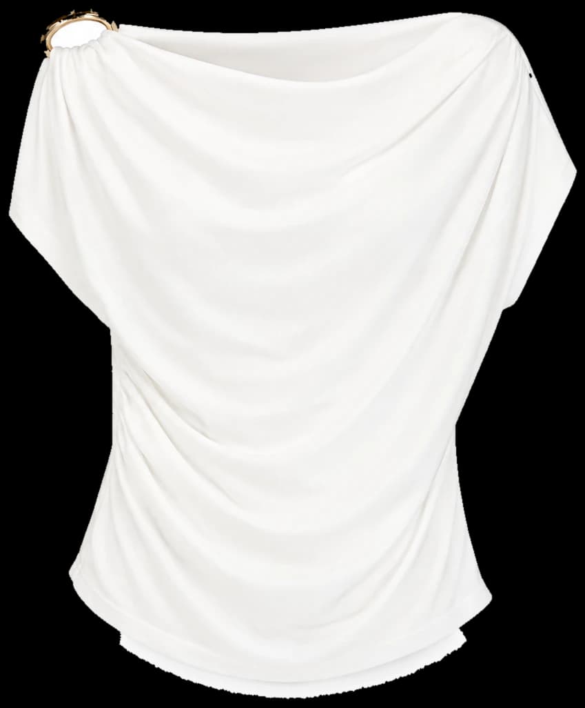 Ring Draped Top in Ivory