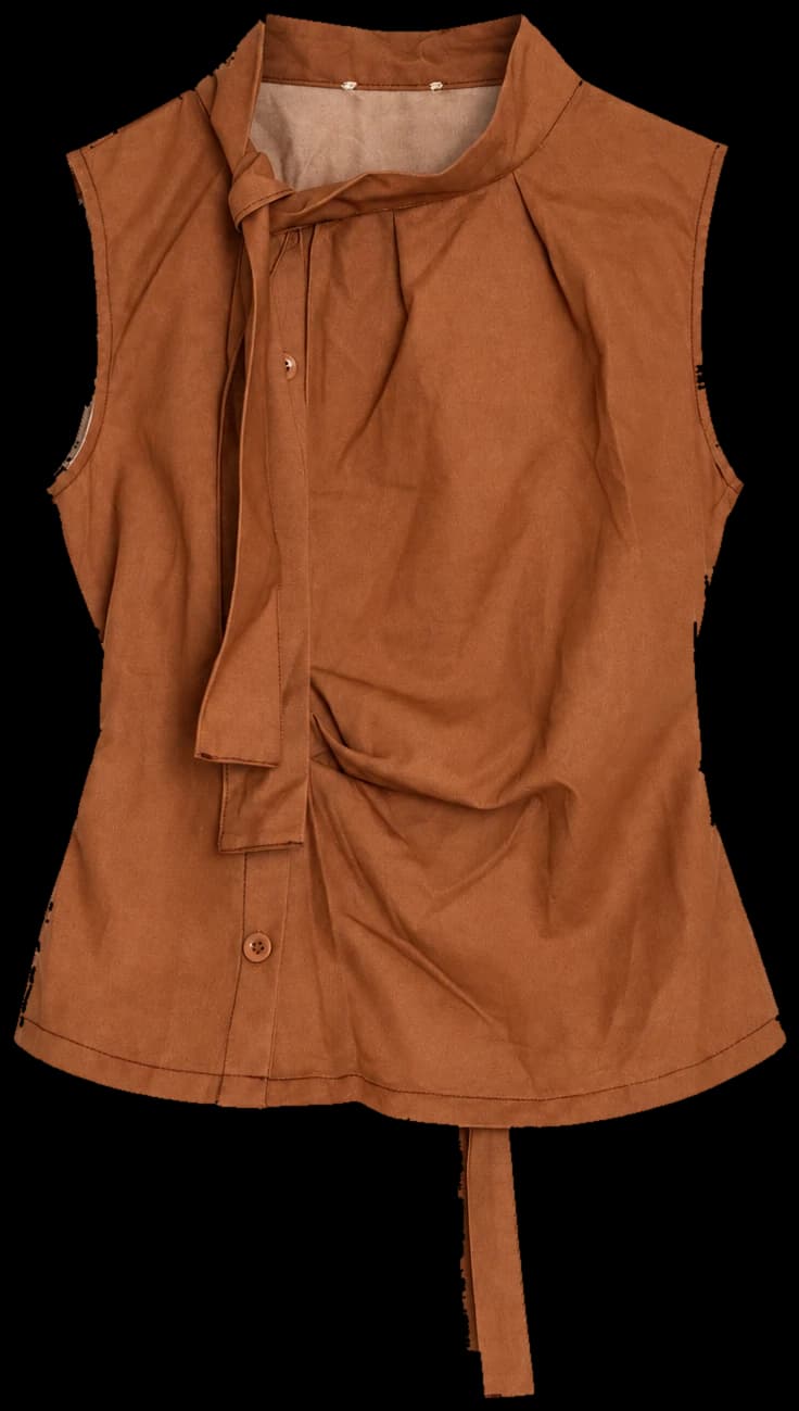 Tie Neck Top in Rust