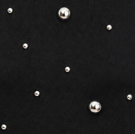 Close detail of the Studded Rib Vest